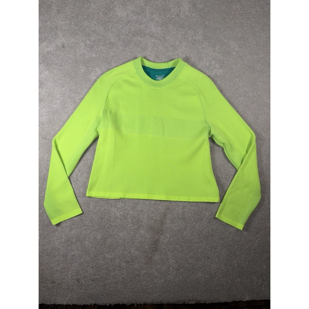 ATHLETA‎ NEON GREEN TURBO SEAMLESS LONG SLEEVE SWEATSHIRT Small